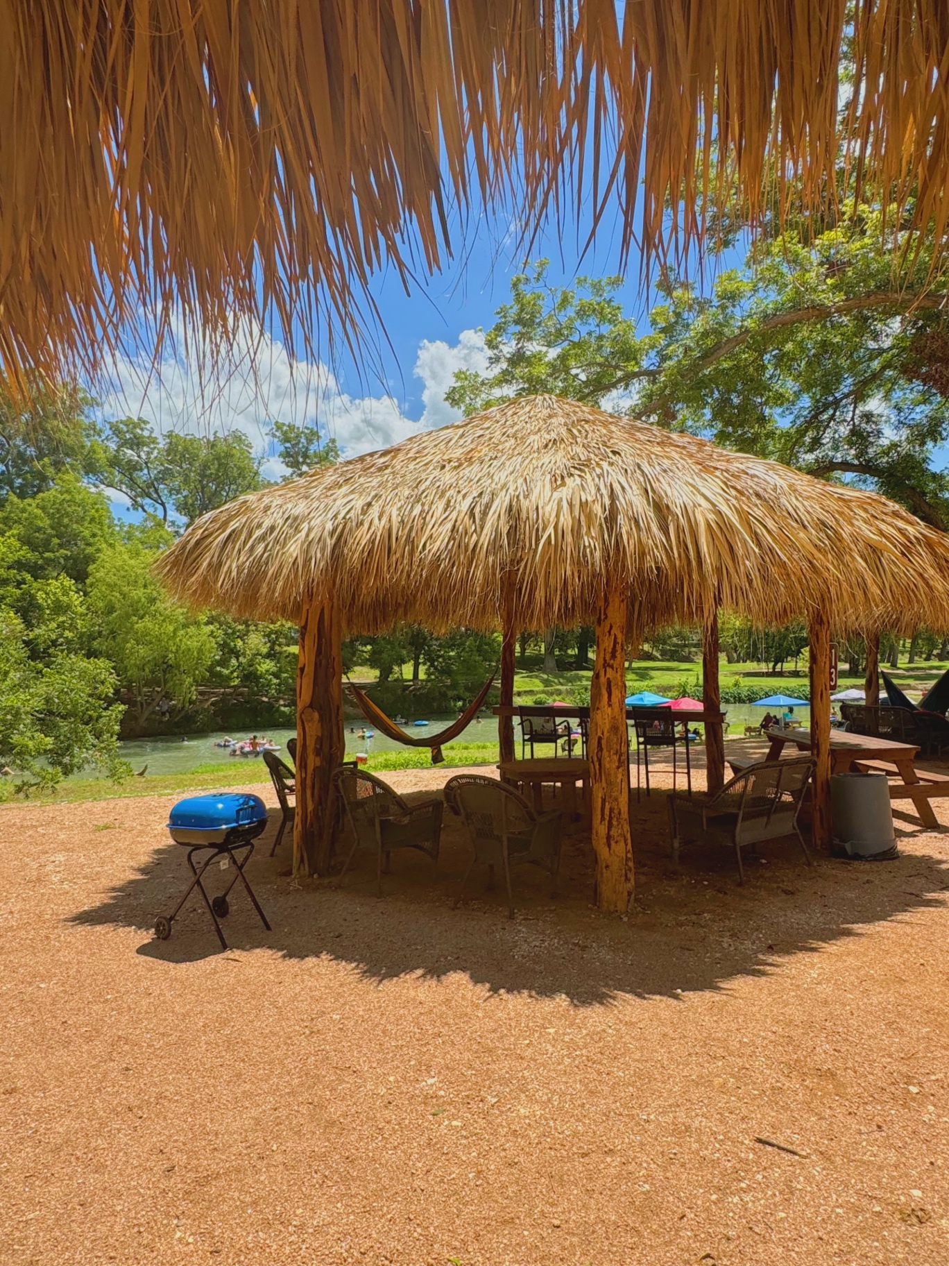 Riverside tiki hut cabana